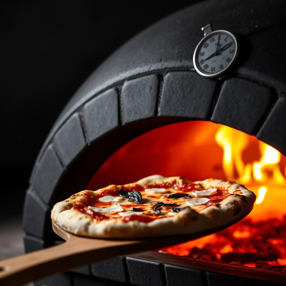 Into the stone oven