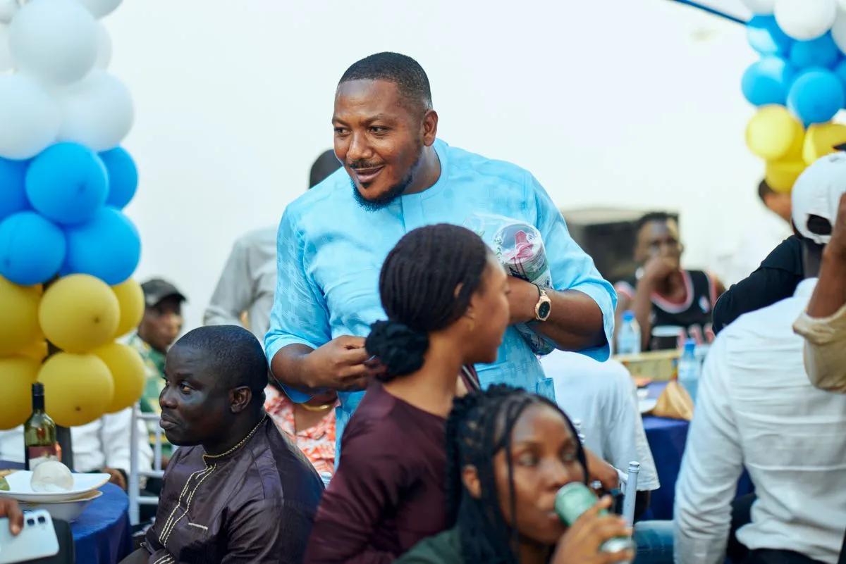 People enjoying a lively outdoor gathering